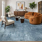 Latte&Fog 10x14 Area Rug for Living Room, Extra Large Blue Modern Abstract Washable Rugs, Boho Non Slip Low Pile Carpet for Indoor Bedroom Dining Room, Office, Dorm, Classroom and Farmhouse - Blue
