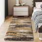 Soft Runner Rugs for Bedroom Hallways, 2x4 Abstract Brown Fluffy Shag Throw Area Rug Non Slip for Bedside Dorm, Long Shaggy Furry Carpet for Nursery Living Room