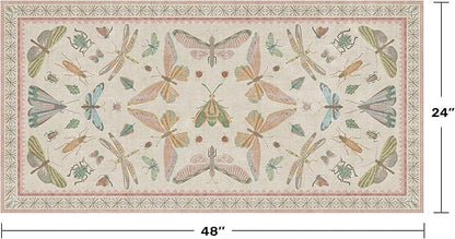 Hazo Haus Light Pink Washable Bathroom Rug - 2x4 Small Kitchen Rugs for Powder Room, Front Door Indoor Entrance, Low Pile Stain Resistant, Colorful Pastel Aethestic