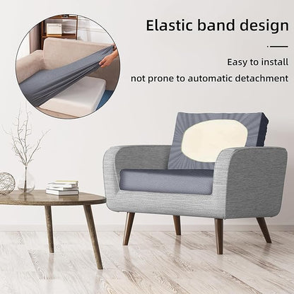 8Pcs Stretch Patio Cushion Covers,Outdoor Couch Covers Replacement,Outdoor Couch & Sofa Slipcovers,for Patio Furniture Cushion Covers,Washable Reusable Furniture Protector (Grey,Cover Only)