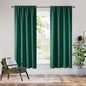 RYB HOME Bedroom Blackout Curtains 63 inches Long, 100% Blackout Thermal Insulated Noise Reducing Curtains for Living Room Nursury, 42 inches Wide by 63 inches Long, Dark Green