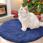 OLANLY Navy Blue Round Rugs for Bedroom - Machine Washable, 2 ft Circle Area Rugs for Living Room, Soft and Fluffy Shaggy Carpet for Teen Girls and Boys, Nursery Rooms, Dorms, Home Decor Aesthetic