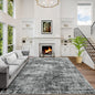 5x7 Area Rugs Washable Rug: Modern Abstract Living Room Rug Soft Anti-Skid Thin Carpet Indoor Floor Non-Shedding Carpets for Bedroom Dining Room Farmhouse Nursery Home Office - Black