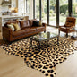 AROGAN Western Decor Faux Fur Leopard Rug, 8 x 10 Feet Premium Animal Skin Leopard Hide Rug, Sturdy Cheetah Print Rugs for Wall Decor, Western Floor Carpet for Bedroom Living Room, Black and Gold