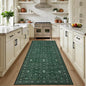 Hallway Runner Rug Non Slip - Washable 2.6x8 Kitchen Rugs for Living Room, Low-Pile Soft Bedroom Rug Indoor Floor Stain Resistant Carpets for Entryway, Laundry, Bathroom Deep Green