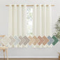 NICETOWN Flax Linen Blend Curtains for Bedroom, Vintage Grommet Top Semi Sheer Curtain Drapes Privacy Assured Window Treatment Light Reducing for Living Room, Off White, W55 x L63, Set of 2