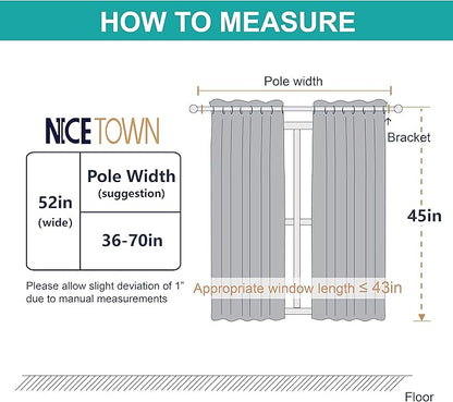 NICETOWN Blackout Curtain Panels Grommet - All Season Eyelet Top Blackout Draperies for Bedroom/Living Room/Glass Door， Navy Blue， 1 Pair of 52 x 45 inches