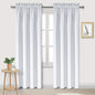 DWCN Blackout Curtains for Bedroom – Thermal Insulated Energy Saving Drapes for Living Room, Greyish White, W 38 x L 84 Inch, Set of 2 Rod Pocket Curtain Panels
