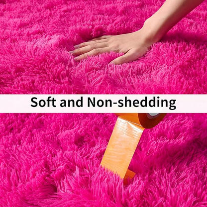Soft Shag Runner Rugs for Girls Bedroom, 2x6 Hot Pink Fluffy Throw Area Rug Non Slip for Hallways Kids Bedside Dorm, Long Shaggy Furry Carpet for Nursery Living Room