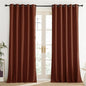 NICETOWN 100% Absolutely Blackout Linen Curtains with Thermal Insulated Liner, 62" Wide, 2 Panels, 95" Long Drapes, Grommet Retro Burnt Orange Linen Curtains Vertical Drapes Privacy for Bedroom