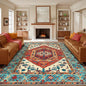 SERISSA Washable Rugs 9x12 Area Rugs, Large Non-Slip Boho Living Room Rug, Ultra Soft Vintage Orange Print Distressed Oriental Farmhouse Carpet for Dining Room Bedroom Dorm Office Home Decor