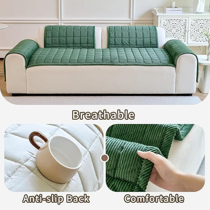 Couch Covers for Dogs Washable, Non Slip Couch Covers for Loveseat Sofa Pet Friendly, Soft Fuzzy Sofa Covers for Pet, Dog Couch Cover Furniture Protector(1PC,Green,27.6"x59.1")