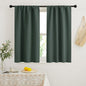 RYB HOME Blackout French Door Window Curtain Covering, Rod Pocket Thermal Insulated Privacy Non See Through Drapes for Bathroom Window, Width 29 by Length 45, Dark Green, 2 Panels