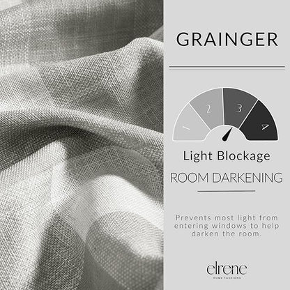 Elrene Home Fashions Farmhouse Living Grainger Buffalo-Check Blackout Window Curtain, Living Room and Bedroom Drape with Rod Pocket Tabs, 52" x 84", Grey, 1 Panel