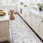Grey Rug for Hallways Kitchen Rug 2x8, Non Slip Washable Rugs with Rubber Backing Soft Floral Carpet Runner for Hallways, Kitchen, Laundry, Bedroom, Bathroom (2 x 8, Grey)