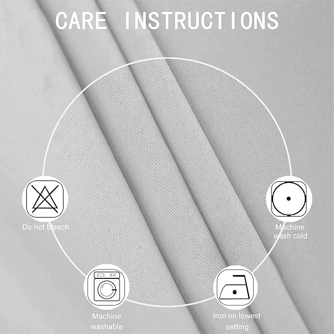 LEMOMO Light Grey Blackout Curtains 42 x 63 Inch Length/Set of 2 Curtain Panels/Thermal Insulated Room Darkening Blackout Curtains for Bedroom