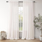 Ivory White Curtains 96 Inches Long 2 Panels for Bedroom Living Room Back Tab Semi Sheer Linen Curtain Modern Farmhouse Coastal Decor 96 inch for Patio Sliding Door Office 52X96