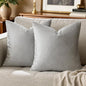 GIGIZAZA Pillow Covers 22x22 Silver Grey Set of 2 Velvet Square Throw Pillow Covers Modern Decorative Pillows for Living Room Couch Luxury Big Pillow Cases
