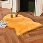 duduta Yellow Faux Sheepskin Rug 2x3 ft, Small Fluffy Shag Fur Rug for Bedroom Dorm Nursery Chair Covers Decor Non Slip