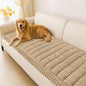 hyha Couch Covers for Dogs Washable, Non Slip Plush Dog Sofa Protectors, Fuzzy Pet Couch Covers for 3 Cushion Sofa Pet Friendly (Khaki, 27.6" x 59")