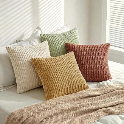 Fancy Homi 4 Packs Boho Fall Small Decorative Throw Pillow Covers 14x14 Inch for Living Room Couch Bed Sofa, Rustic Farmhouse Home Decor, Soft Plush Textured Corduroy Square Cushion Case 35x35 cm