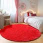 ONASAR Red Round Rugs 5ft for Bedroom Living Room, Fluffy Circle Area Rug for Kids Girls Boys Teen, Soft Plush Shaggy Carpet for Nursery Dorm Classroom Playroom Home Decor Aesthetic