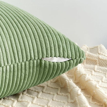 Topfinel Decorative Sage Green Throw Pillow Covers Cushion Cases, Set of 4 Soft Velvet Modern Double-Sided Designs Match for Home Decor, Pillow Inserts Not Included (18x18 inch)