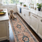 Hallway Washable Runner Rug - 2'6x12 Kitchen Rugs Entryway Rug Runner Vintage Soft Floor Mat Non Slip Indoor Farmhouse Carpet for Bathroom Living Room Bedroom (2'6''x12', Orange)