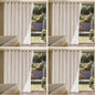H.VERSAILTEX Linen Blackout Curtains Durable Thick Textured Linen Look 100% Blackout Patio Door Curtain Anti Rust Grommet Extra Wide Sliding Door Curtain Panel, Natural，W100 x L108 inch (Pack of 4)
