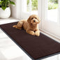 OLANLY Front Door Mat Indoor Outdoor Entrance, Waterproof Heavy Duty Doormat, Fade Resistant, Low Profile, Easy Clean Patio Porch Welcome Floor Mats for Entry, 47x17, Brown