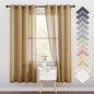 NICETOWN Linen Textured Semi Sheer Bedroom Curtains, Grommet Top Casual Thick Semitransparent Flax Sheer Window Treatment Privacy for Living Room, Camel, W52 x L72, Sold by 2 Panels