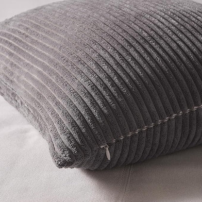 Topfinel 12x12 inch 4 Pack Decorative Throw Pillow Covers,Soft Velvet Modern Double-Sided Designs, Mix and Match for Home Fall Decor, Cushion Covers Set of 4 (Grey)