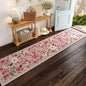 Rugcomf Long Hallway Runner Rug 2'7"x14' - Floral Washable Non Slip Boho Carpet for Kitchen, Entryway, Hall, Bathroom - Pink