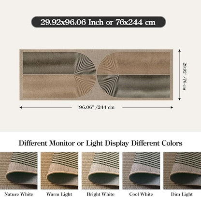 Lahome Enfys Modern Rainbow Easy Jute Rug, 2x8 Hallway Runner Washable Rugs for Entryway Farmhouse Kitchen Rug, Non Slip Indoor Outdoor Carpet Contemporary Throw Door Mat for Bedroom Porch