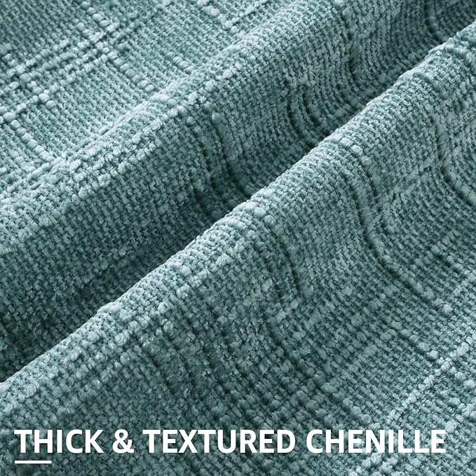 decorUhome Summer Teal Chenille Euro Sham Throw Pillow Covers 26x26 Set of 2 Textured Soft Cozy Slubby Couch Pillow Covers Modern Farmhouse Boho Decorative Pillow Cases for Bed Sofa Living Room