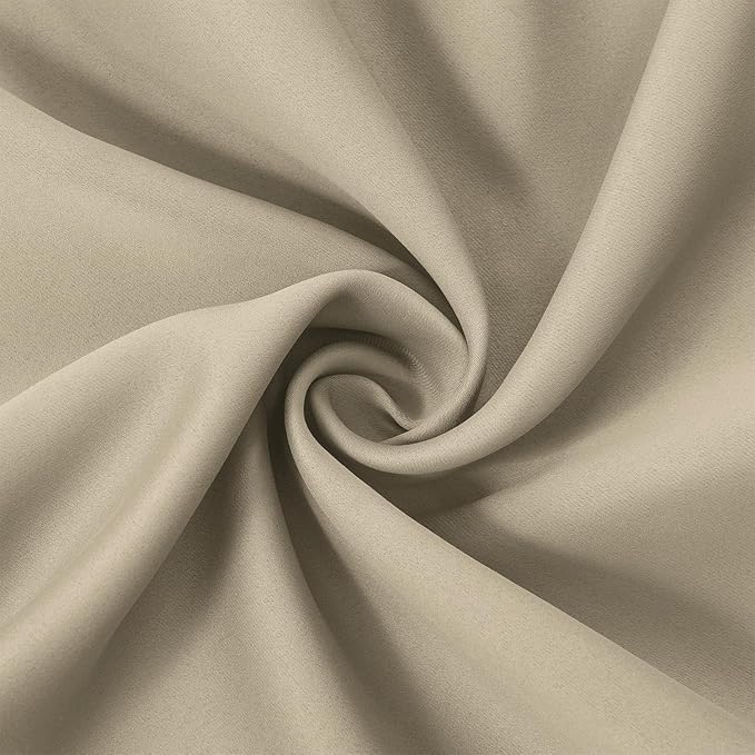 LEMOMO Beige Thermal Blackout Curtains/52 x 95 Inch/Set of 2 Panels Room Darkening Curtains for Bedroom