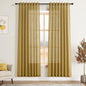 Nanspring Gold Linen Curtains 72 Inch Length for Living Room Semi Sheer Light Filtering Door Drapes 2 Panels Set for Kids Bedroom Light Filtering Back Tab Rod Pocket Modern Farmhouse Decor 52x72