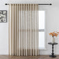 MYSKY HOME Cotton Curtains for Living Room Farmhouse Semi Sheer Light Filtering for Bedroom Windows, Linen Look Texture Soft Modern Decor Country Style, 100" x 84", Light Oatmeal, 1 Panel