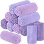 Buryeah 12 Pcs Flannel Throw Blanket Bulk 50 x 60 in Sleepover Blanket Outdoor Wedding Throw Lightweight, Oeko-tex Standard 100 Certified for Sofa Homeless Gifts (Purple Series)