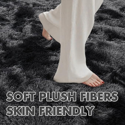 8x10 Ft Extra Large Shag Rugs for Living Room, Tie Dyed Ultra Soft Fluffy Furry Area Rugs for Bedroom Indoor Floor, Aesthetic Carpet for Kids Home Decor (Dark Grey)
