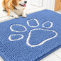 Smiry Dog Door Mat for Muddy Paws, Absorbent Dirt Trapper Non Slip Quick Dry Washable Chenille Mat for Mud Dogs, Entry Rug for Indoor and Outdoor (30x20 Inches, Cornflower Blue and White)