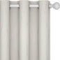 Deconovo Beige Blackout Curtains, Room Darkening Curtain, Thermal Insulated Soundproof Drapes, Silver Wave Dots Print, 38 x 84 Inch, Machine Washable Window Panels for Living Room Bedroom, Set of 2