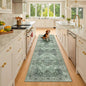 Area Rugs 2'x8' Runner Rug Non Slip Washable for Kitchen Hallway Bedroom Beside Laundry Room Bathroom Rug, Floor Carpet, Dark Green Gray