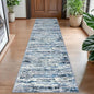 Lansny Modern Abstract Hallway Runner Rug, Grey Blue White Washable Kitchen Runner Non-Slip Soft 2x8 Runner Rug Thin Print Faux Wool Carpet for Entryway Bedroom Laundry Room Indoor Home Decor