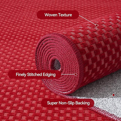 YDKGL 2x5 ft Hallway Runner Rug Boho Woven Washable Long Kitchen Runner Rugs Mat Non Slip, Soft Entryway Laundry Hall Runner Floor Carpet for Indoor Backdoor Bedroom Kitchen Living Room, Red