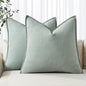 MIULEE Decorative Linen Pillow Covers 20x20 Inch Aqua Green Boho Farmhouse Neutral Spring Couch Throw Pillows for Bed Pack of 2 Accent Modern Pillowcase Summer Sofa Livingroom Home Decor