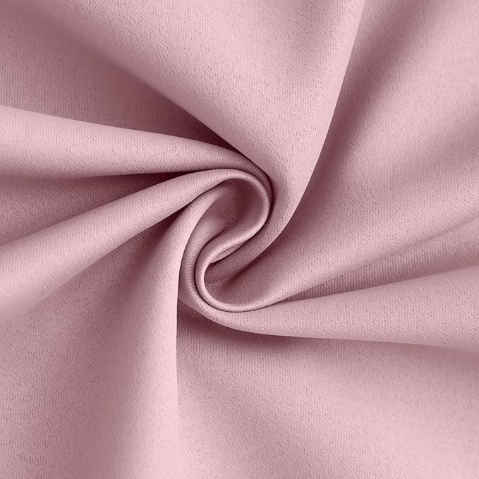 Yakamok 100% Blackout Curtain Panels 63 inches Cold and Light Blocking Drapes for Nursery, 2 Thick Layers Thermal Insulated Draperies (2 Pieces, 40 Wide Each Panel, Pink Front with White Backing)