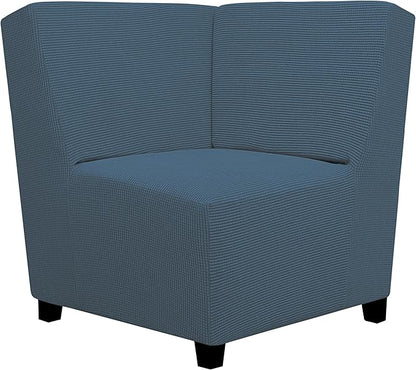Easy-Going Stretch Sectional Corner Sofa Slipcover 1-Piece Couch Sofa Cover Furniture Protector Soft with Elastic Bottom for Kids, Pet, Spandex Jacquard Fabric Bluestone