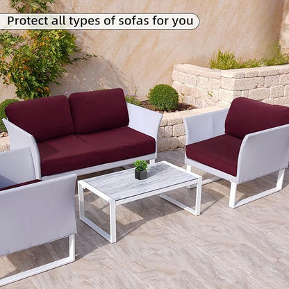 Outdoor Cushion Covers Set,8PCS Patio Furniture Couch Seat Slipcovers, Replacement for Sofa Sectional Chair(Cover，Only)
