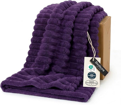 Bedsure GentleSoft Purple Fleece Blanket for Couch - Cozy Soft Blankets for Women, Cute Small Throws for Girls, 60x80 Inches